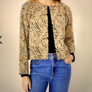 NWT Ann Taylor Animal Print Lightweight Knit Jacket
